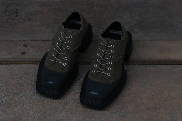 untitlab army green derby shoes SS211105